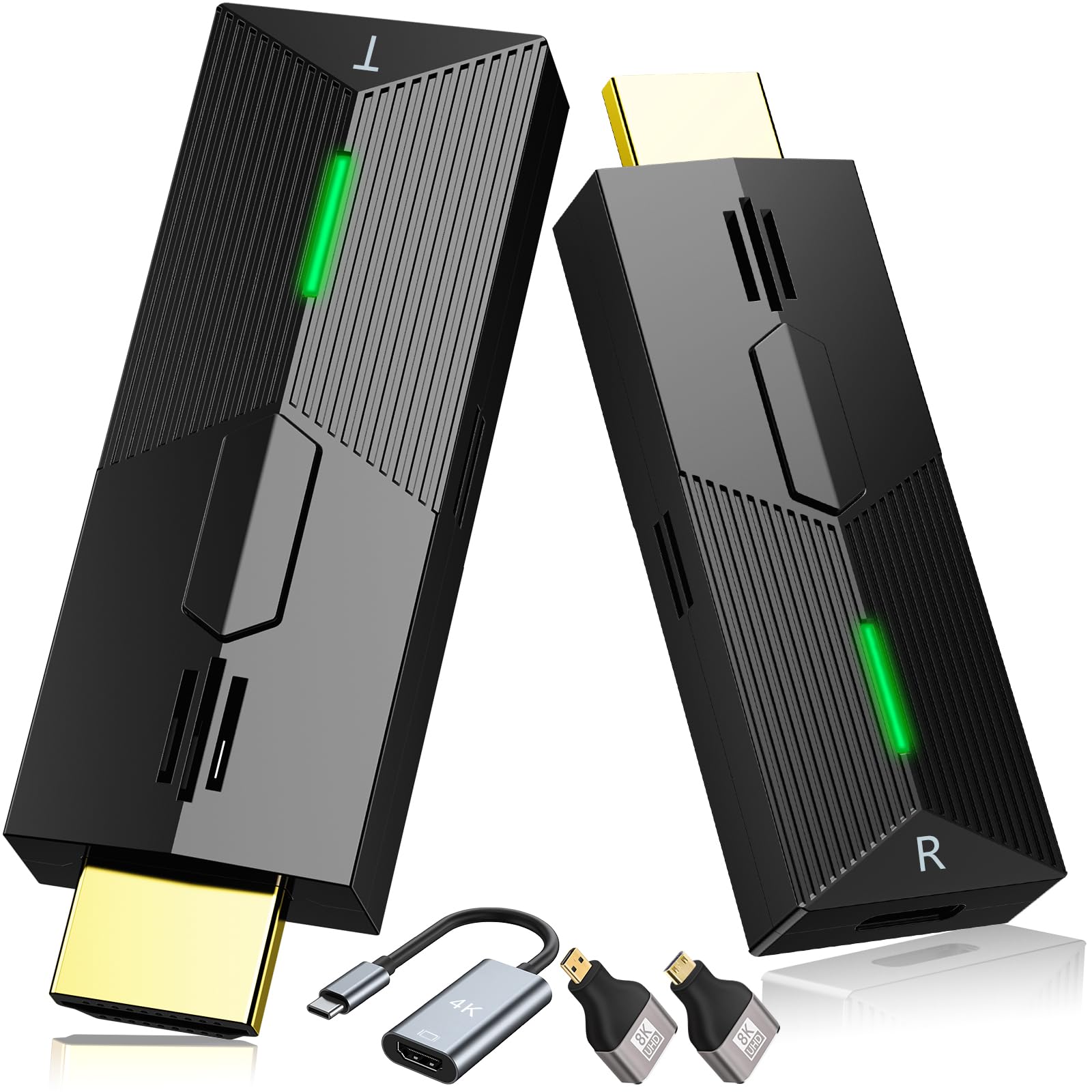 Wireless HDMI Transmitter and Receiver, Plug & Play 4K Decording, Portable 2.4G/5G Wireless HDMI Extender Kit for Streaming Video and Audio to Monitor from Laptop/PC/TV Box/Projector (30m)