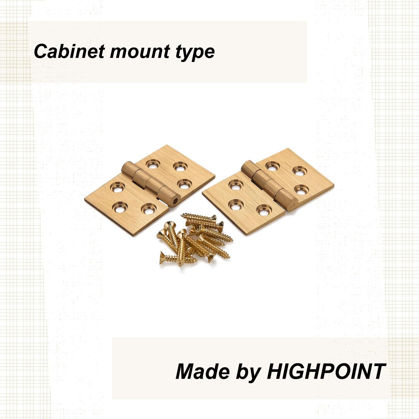 Highpoint Solid Brass Broad Cabinet Hinge 1-1/4