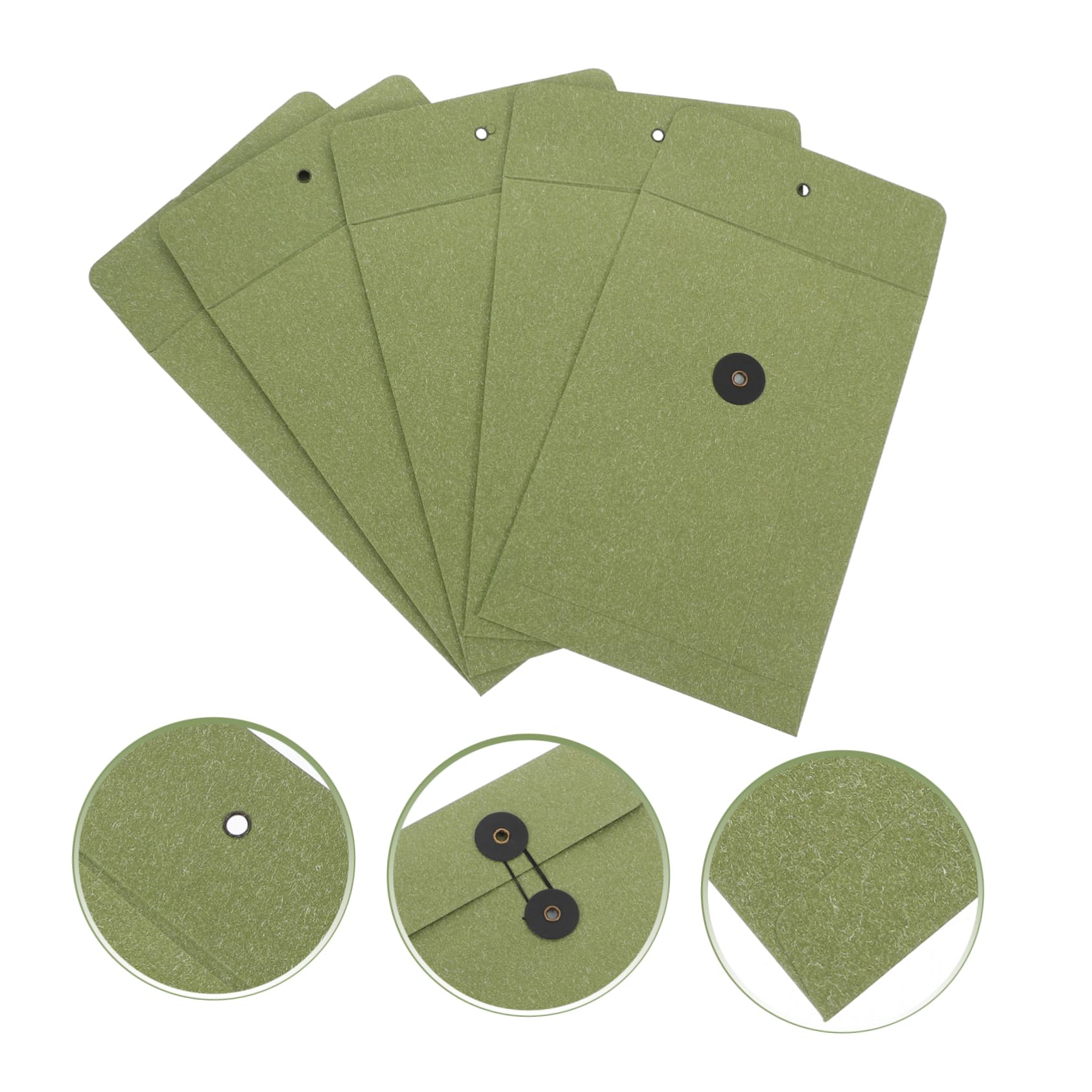 Lot De 5 Enveloppes Kraft Vintage Avec Fermeture Cordon - Pochette Rangement Secure Pour Documents - 2