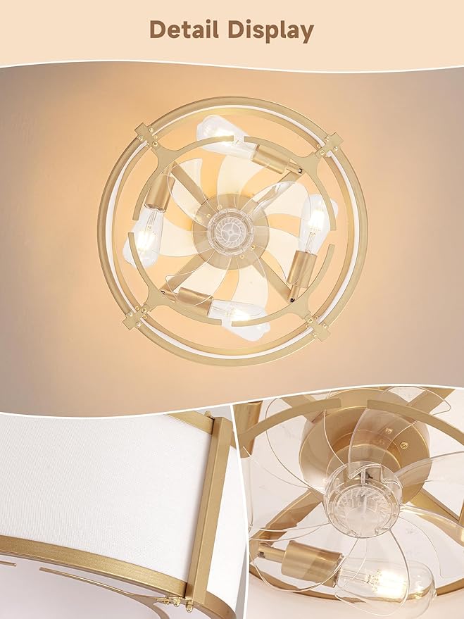 Ventilador de Techo con Luz y Control Remoto 6 Velocidades 1 miniatura 8