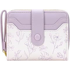 BIAOTIE Wallet for Women Cute Floral Flower Wallet RFID Credit Card Holder Purse Small Bifold Zipper Coin Pocket