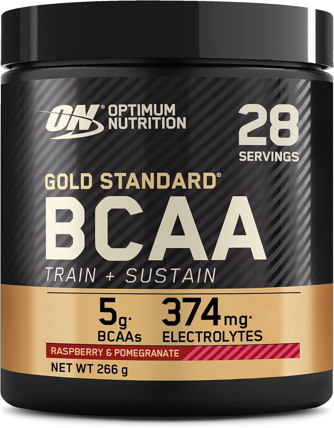 Optimum Nutrition Gold Standard BCAA Polvo, Suplementos Deportivos con Aminoacidos, Vitamina C, Zinc, Magnesio y Electrolitos, Frambuesa y Granada, 28 Porciones, 266g, Embalaje Puede Variar