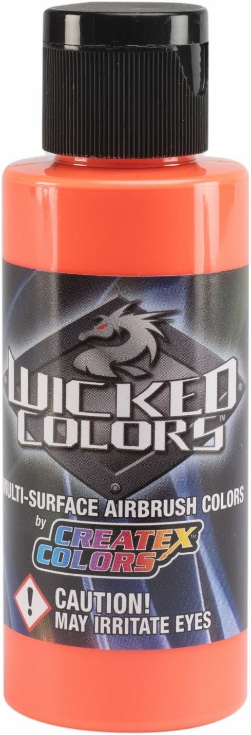 Createx Wicked Colors Airbrush Color - 16 oz, Fluorescent Orange