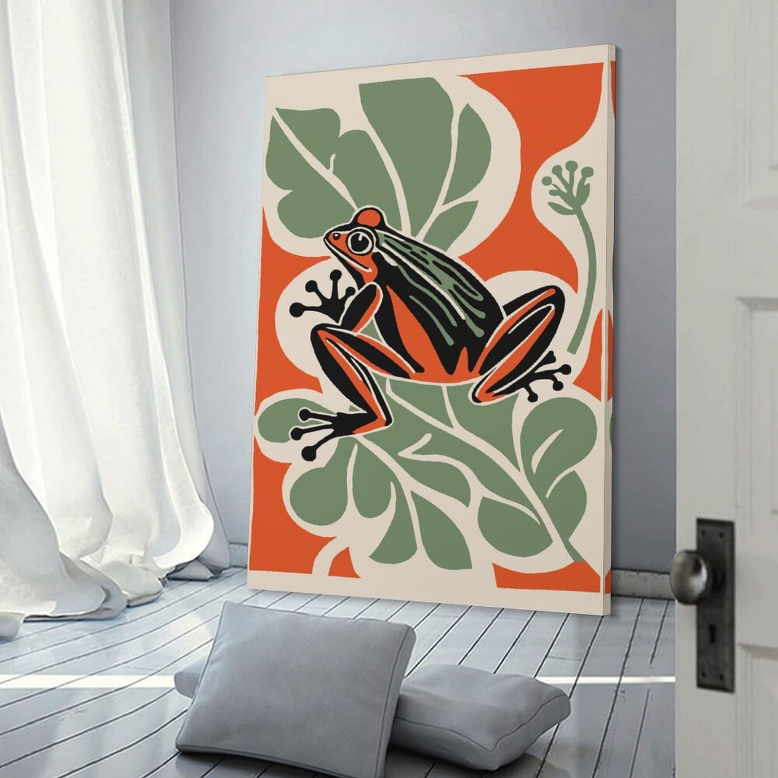 Junmoney Vintage Frog Print Wall Picture Print 20x30inch(50x75cm), for Hallway, Lounge Or Guest Room, Gift Idea for Housewarming And Birthdays