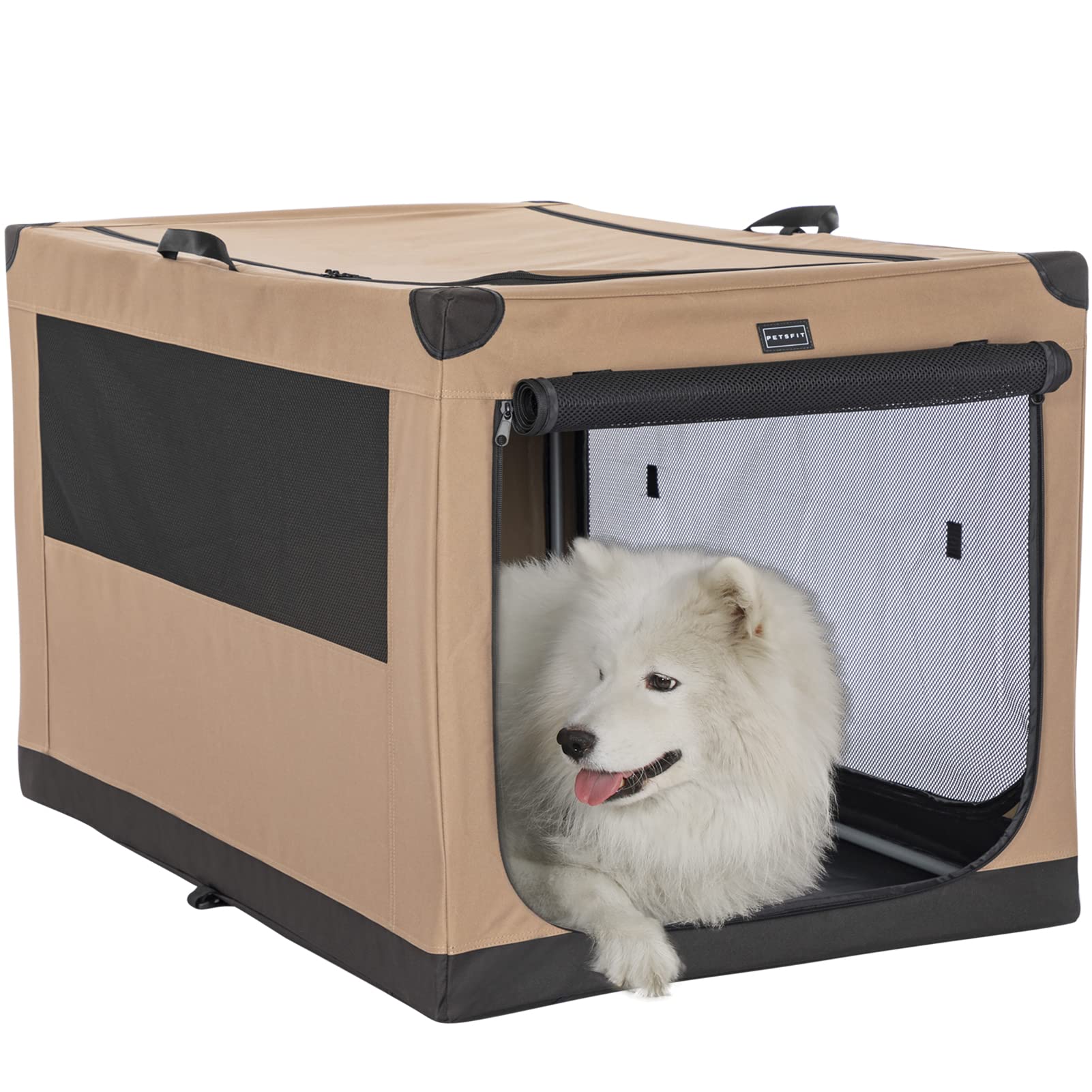 Buy 42 Inch Dog Crate, Three Doors Design, Pop Up Dog Crate Indoor