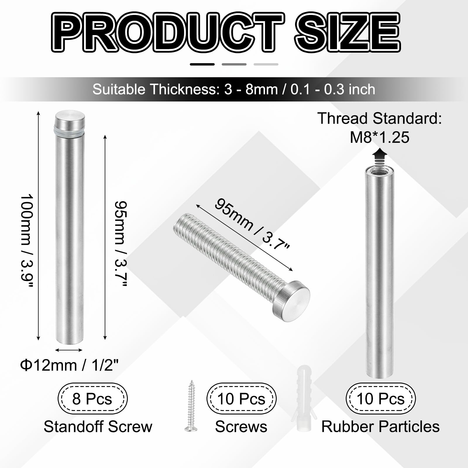 PATIKIL 1/2x3.9" Standoff Screws - Image 2