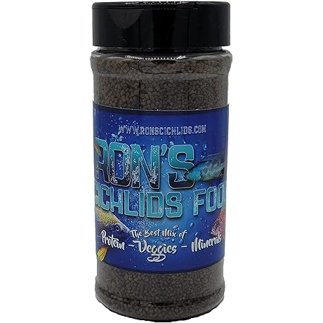 Ron's Cichlid Food: Premium Tropical Fish Food Pellets for Healthier, Brighter & Bigger African Fish