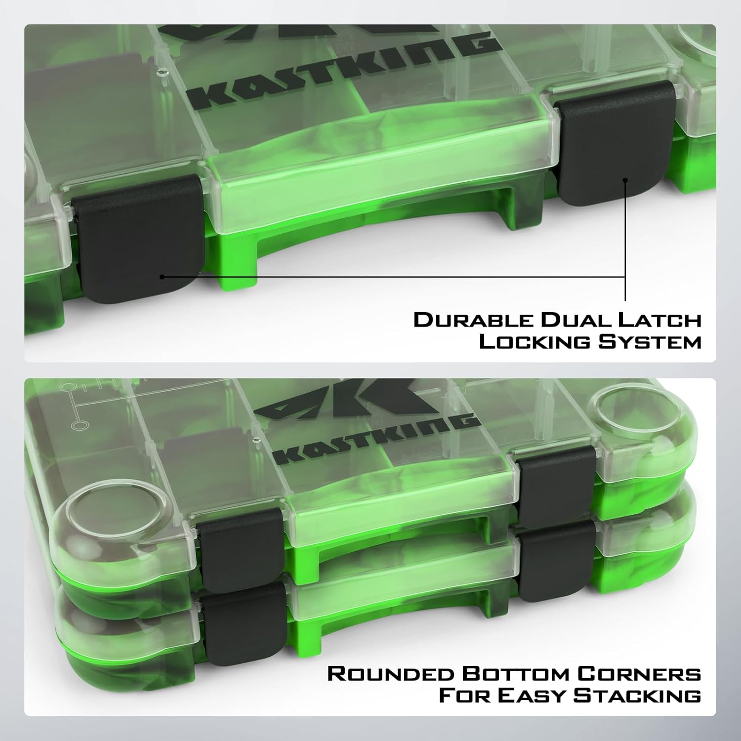 KastKing Tackle Boxes, Plastic Box, Plastic Storage Organizer Box with Removable Dividers - Fishing Tackle Storage - Box Organizer - 2 Packs /4 Packs Tackle Trays - Parts Box