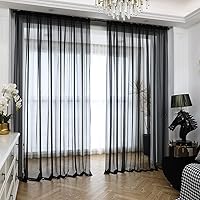 Vista 7 de L&TEC Cortinas transparentes beige para ventana, Beige