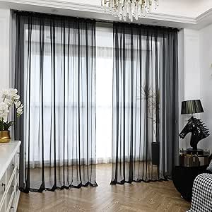Paneles Cortinas Luz Difusa Cortinas Transparentes De Gasa/Algodón - 2 Paneles, Bolsillo Para Barra, 56 Pulgadas De Ancho, Varios Tamaños Cortinas Traslúcidas Paneles Rod Pocket