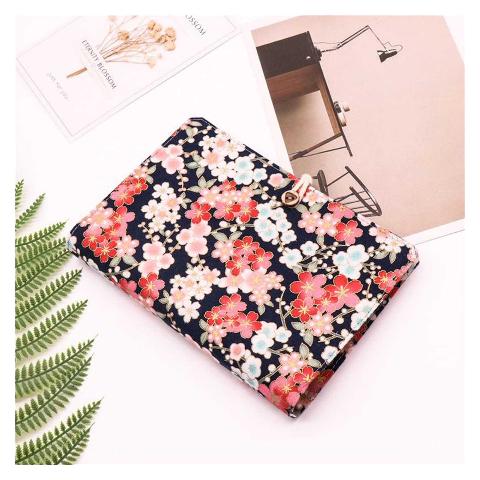 BmxauZ Cuaderno con carpeta en espiral en forma de flor de cerezo - Páginas de puntos de cuadrícula en blanco - Papelería escolar y de oficina A6