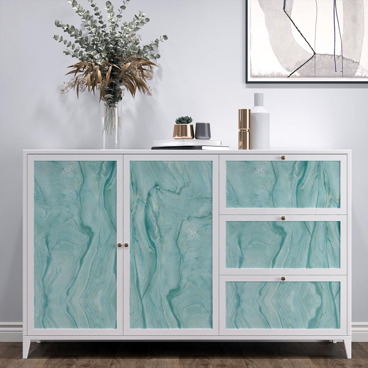 YENHOME Carta da Parati Adesiva Rivestimento Parete Marmo Blu per Soggiorno 81x300cm Pellicola Adesiva Marmo Blu Opaco Adesivo Vinile per Armoire Carta Parati per Camera Da Letto Cucina
