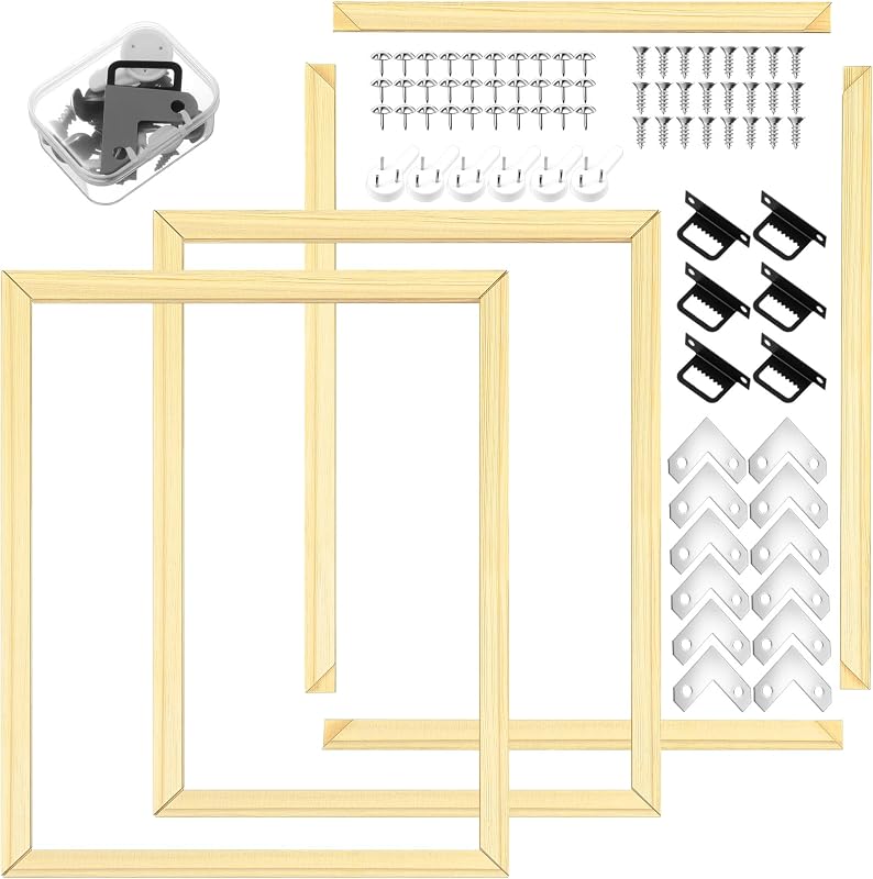 DoubleFill Paquete de 3 barras de bastidor de lona, ​​16 x 20 pulgadas, kit de marco de madera | Marco de lienzo DIY, fácil de montar, para impresiones, carteles, pintura al óleo, bordado, artes de bordado