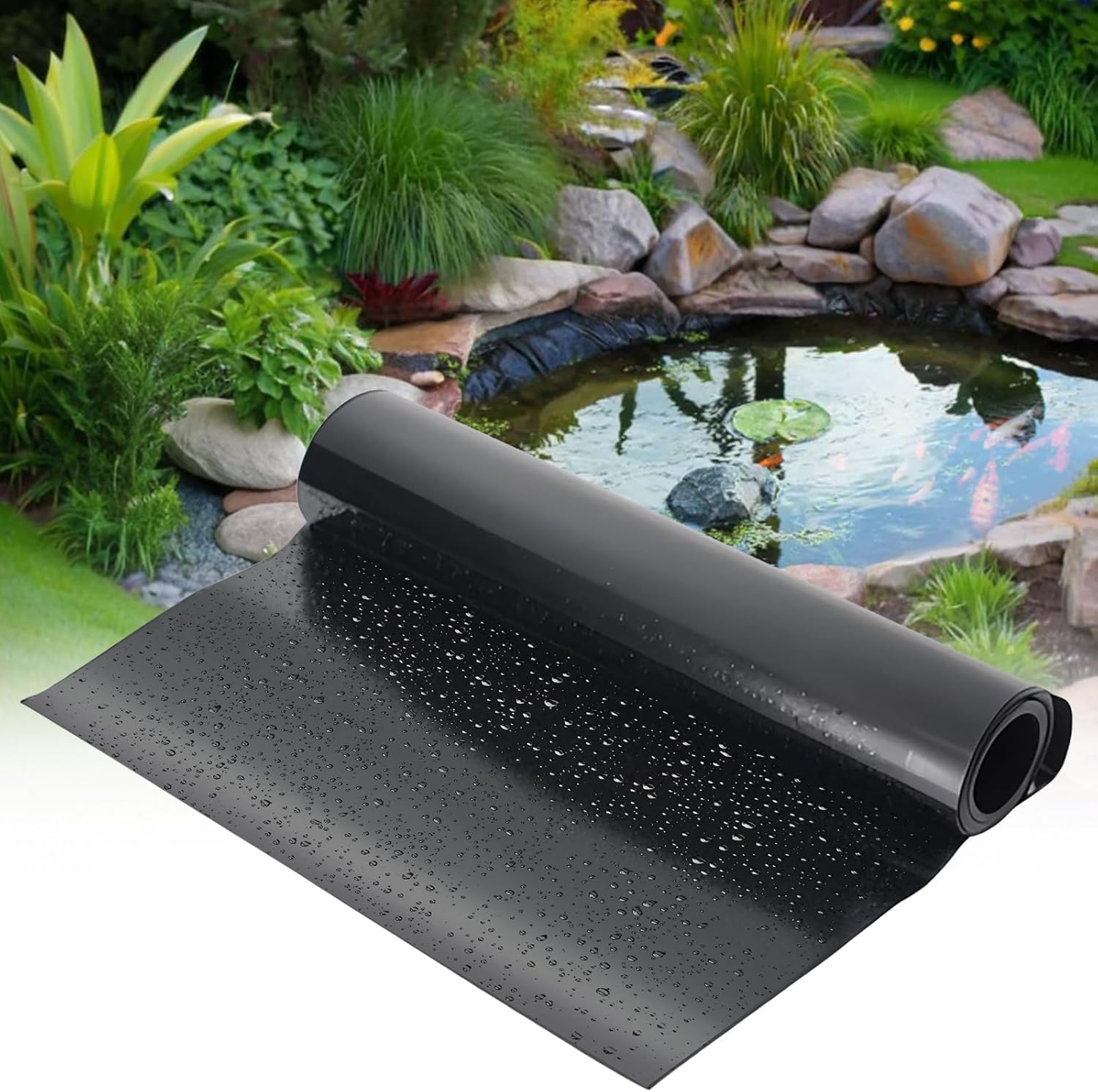 MIKIICOCO Pond Liner 3 x 4m Waterproof Flexible