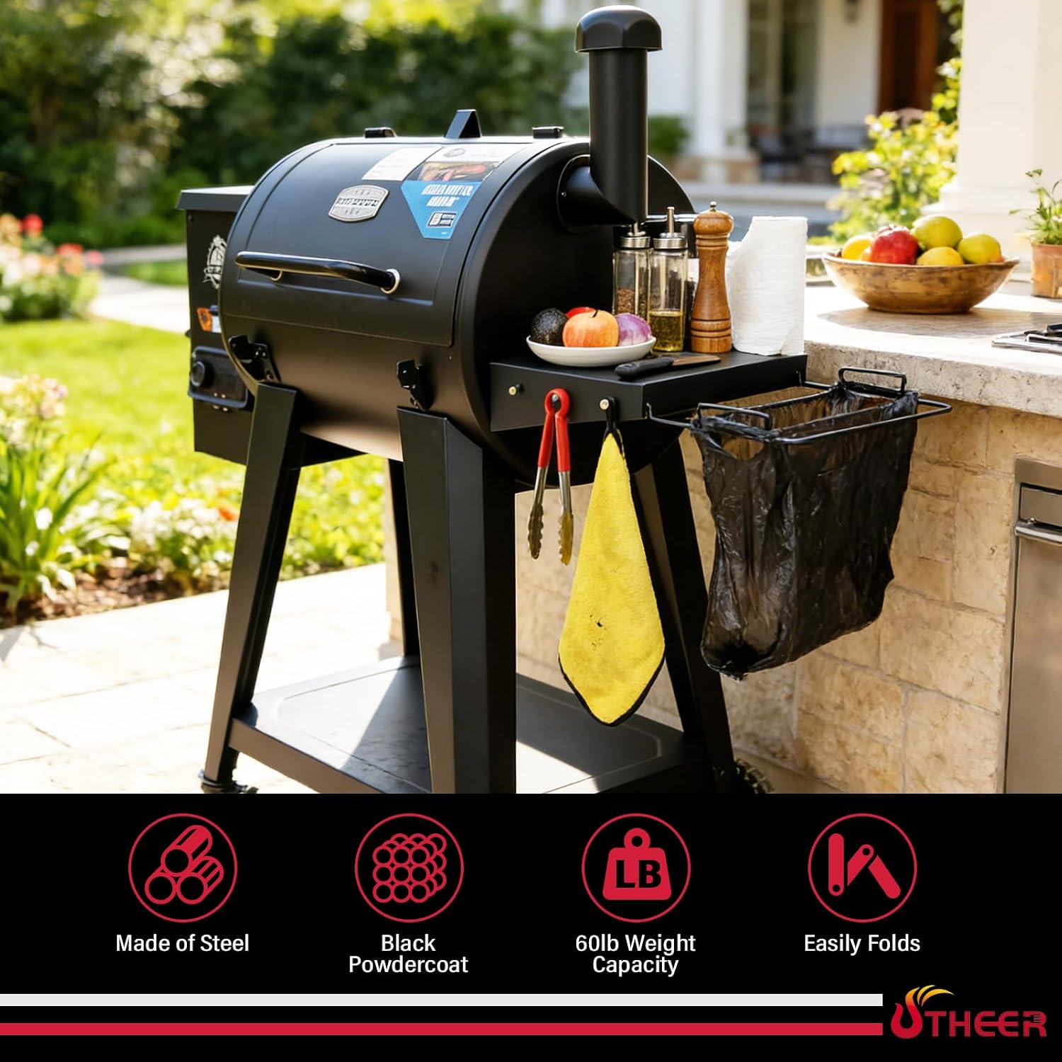 Utheer Grill Side Shelf for Pit Boss 700 850 Series, 3-in-1 Prep Station image 5