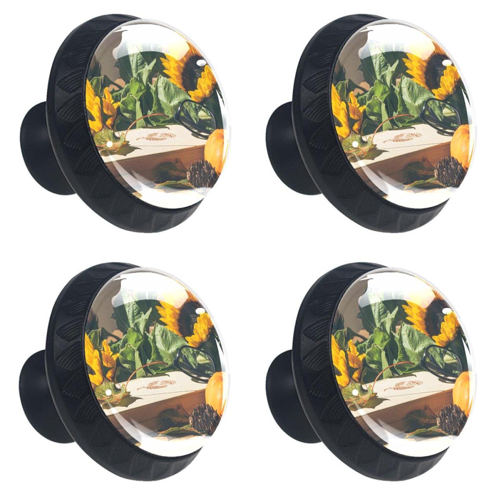 Boutons de tiroir en cristal citrouille x4 de 30mm pour commode chic