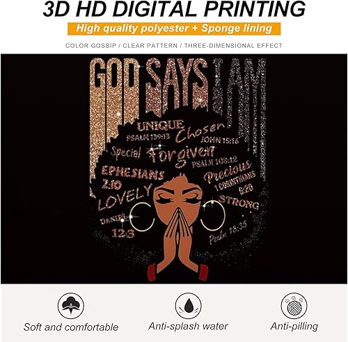 Miniatura 5 de Bolsa de maquillaje afroamericana para monedero de lona afro-negra, bolsas de cosméticos para mujer, regalo inspirador, pequeña bolsa divertida para