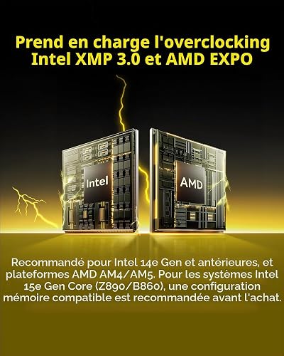 Lexar OC DDR5 RAM 6000 MHz, 288-Pin UDIMM Memoria, 1x8GB CL38 - 6