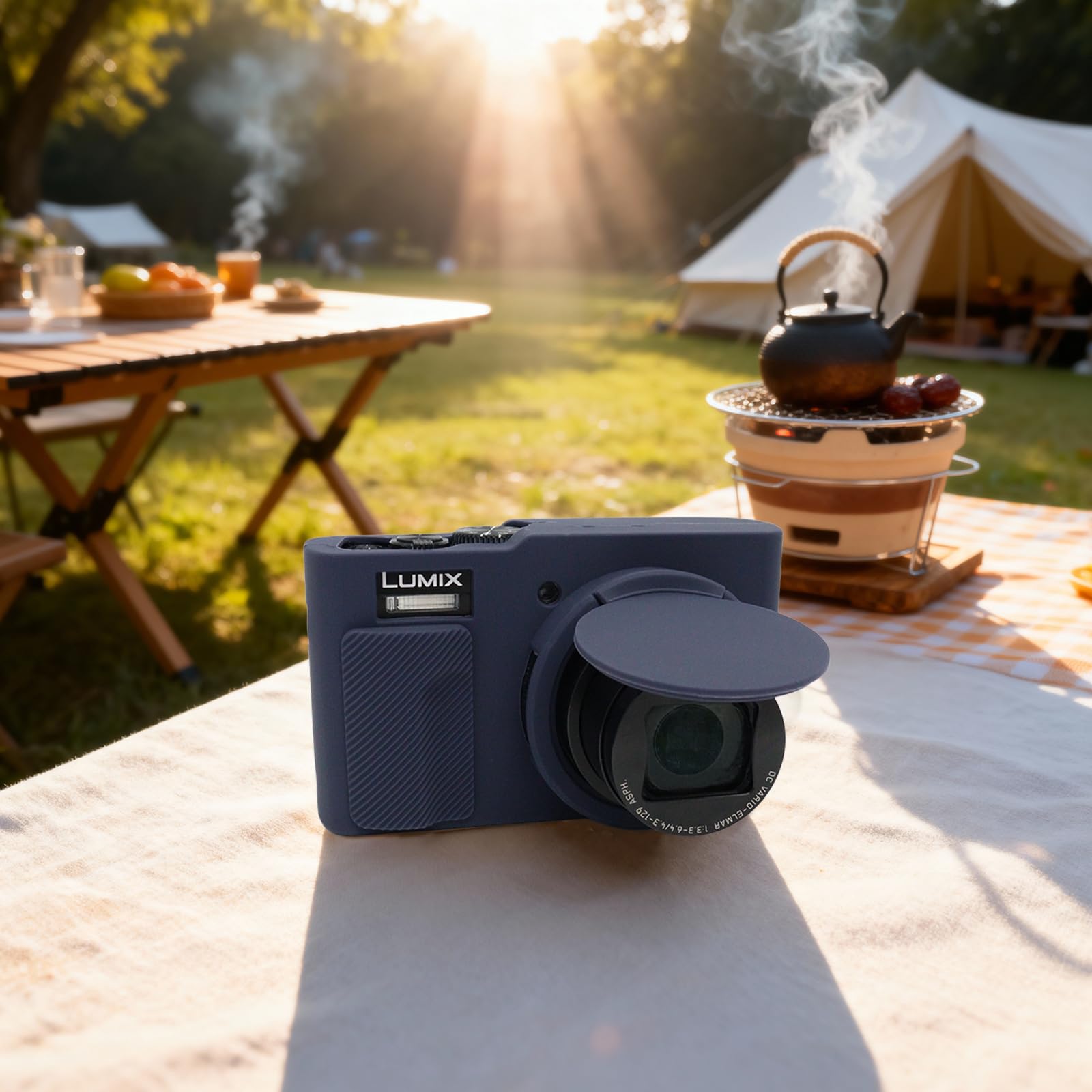 Panasonic Lumix ZS99/TZ99 Coque avec Protection d'écran et Objectif, Bleu Marine