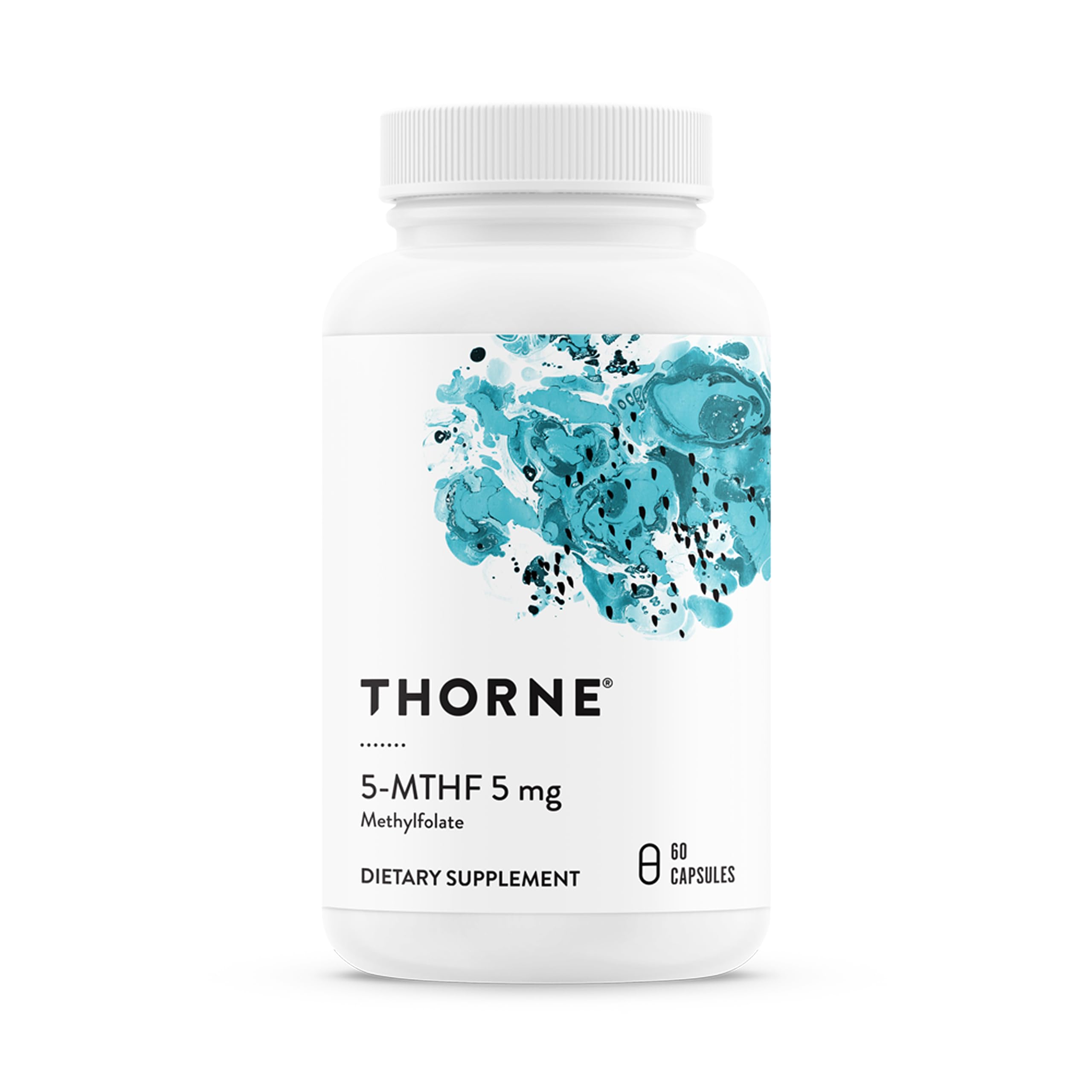 THORNE 5-MTHF 5mg - Methylfolate (Active B9 Folate) Supplement - To supports Cardiovascular Health, Fetal Development, Nerve Health, Methylation, and Homocysteine Levels - 60 Capsules