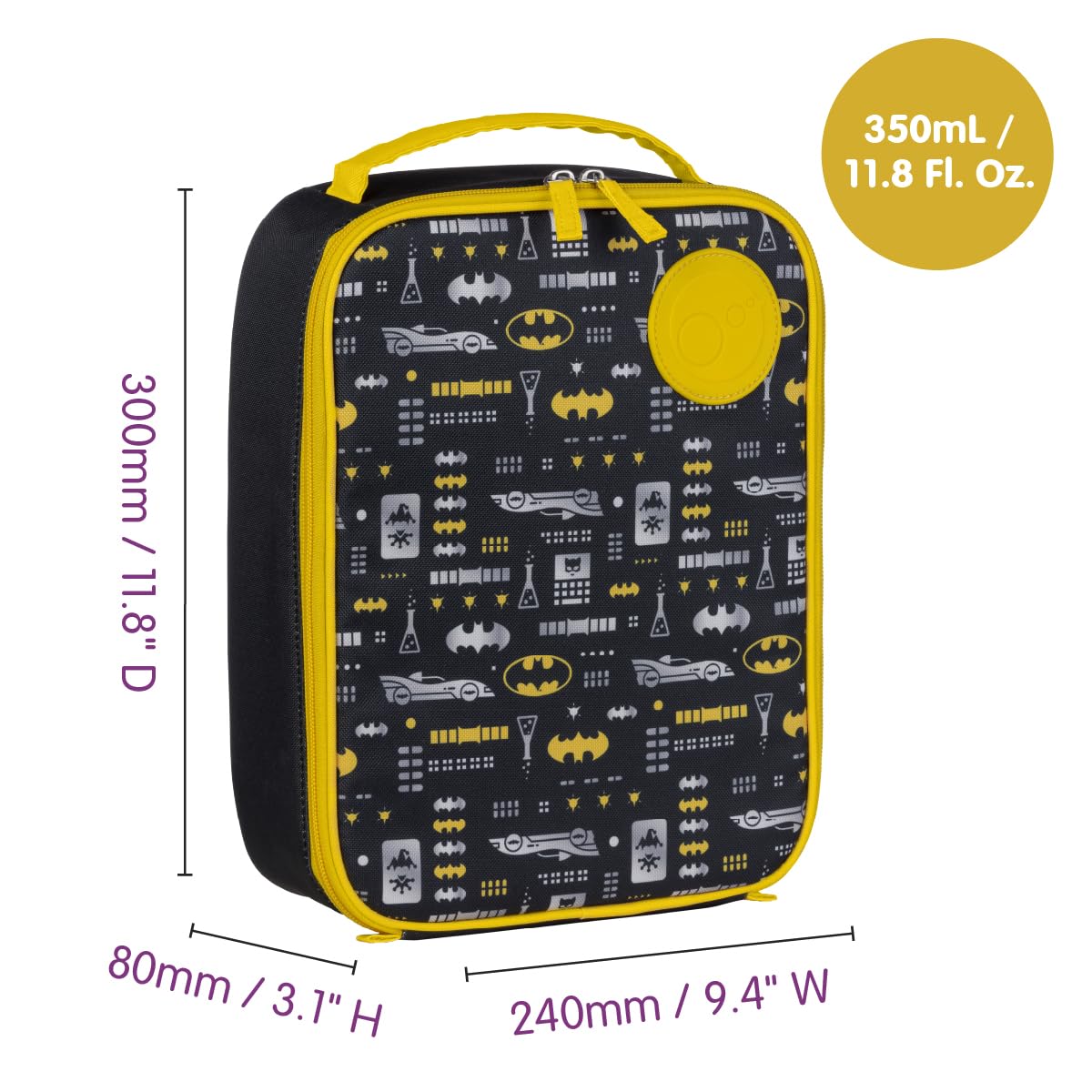 Bbox - Borsa termica per il pranzo, flessibile, motivo: Batman