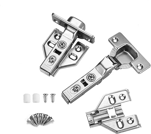 Miniatura 9 de Luokim Bisagras ocultas para puerta de gabinete sin marco, cierre suave, inserción europea, niquelado, ajustes 3D