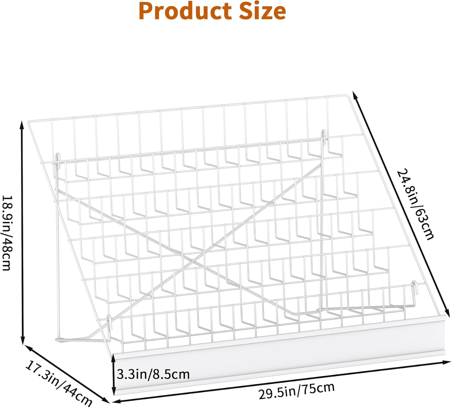 6-Tier 30" Wide Metal Magazine Holders,Wire Countertop Rack with Sign Channel,Retail Book Brochure Magazine Display Stand Literature Greeting CD Card Rack for Book Signing,Vendor Booth (White)