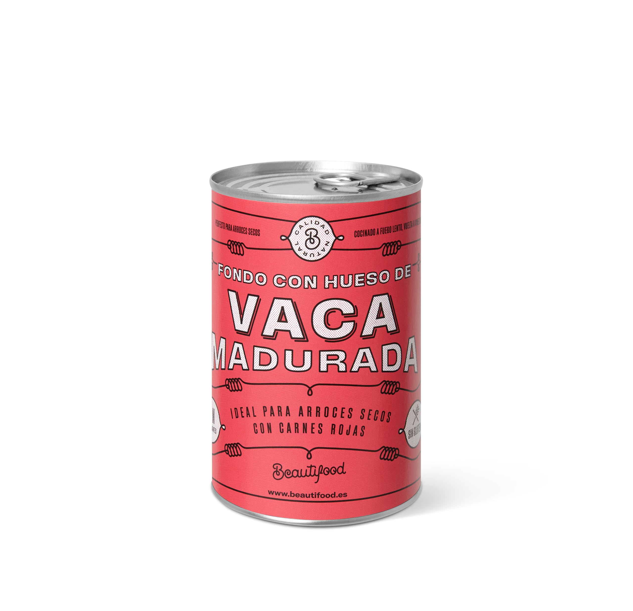 Beautifood – Brodo di Mucca, Brodo Concentrato, Fondo di Mucca Maturata | Ideale per Riso Secco con Carni Rosse | 100% Naturale | 4 Porzioni x Latta (Contenuto per Latta 400 Gr) | 3 Pezzi