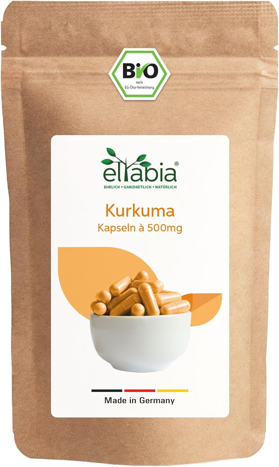 Biologische kurkuma capsules, 500 stuks, hoge dosis 1500 mg dagdosis, met premium curcumine van kurkuma en piperine van zwart peperextract, veganistisch en 100% puur zonder toevoegingen