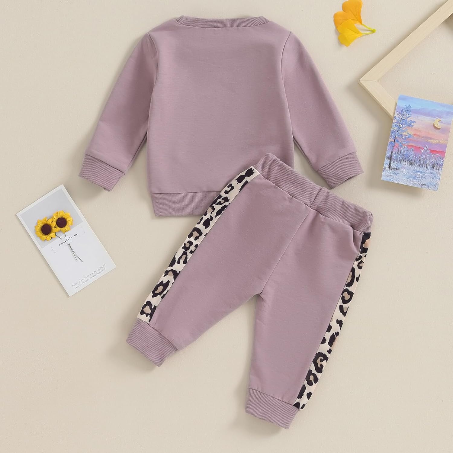 Kupretty Baby Girl Fall Winter Clothes Toddler Outfit Letters Graphic Crewneck Sweatshirts + Joggers Pants Set - Image 7