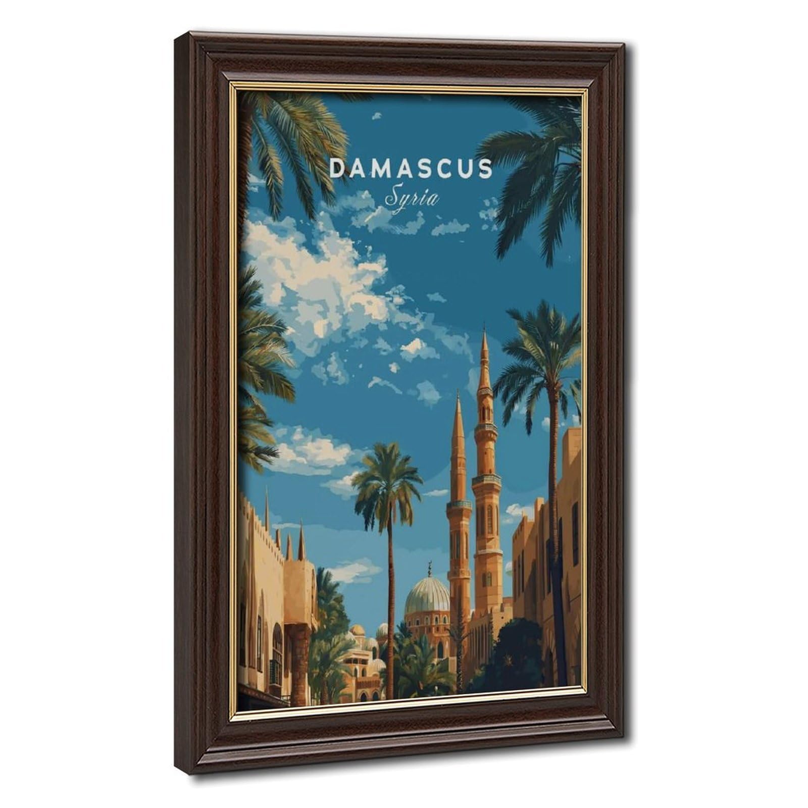 Bareronor Mokume Gane Frame-Style Damascus Travel Canvas Poster For Dorm Room Decor Gift