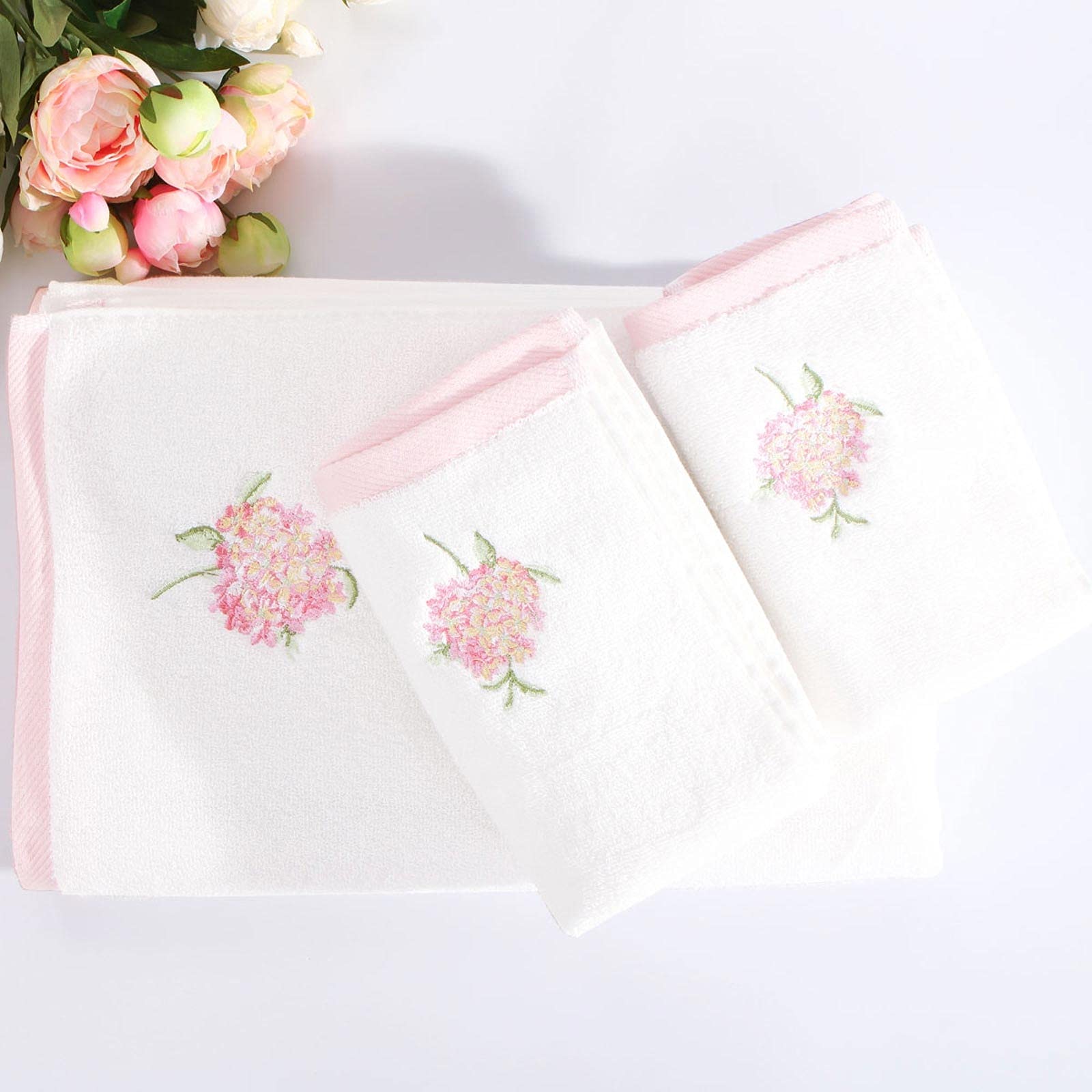 Toallas de baño Toallas de baño Conjunto Lujoso algodón Puro Bordado - Secado rápido, Altamente Absorbente, Toallas de sensación Suave, Uso Diario (Paquete de 3) Suaves y Absorebentes
