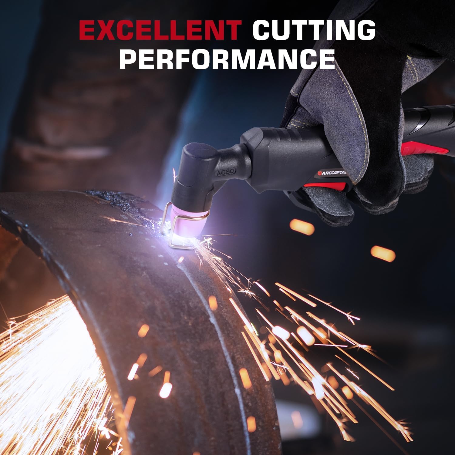 ARCCAPTAIN Plasma Cutting Torch, AG60 Plasma Torch 4 M Cable Plasma Cutting Gun for 50A Pilot Arc Non-Touch Plasma Cutting Machine