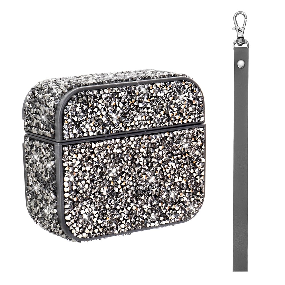 Zore Apple ile uyumlu Airpods Pro 2 Zore Airbag 45 Bilek Askı Aparatlı Simli Şeffaf Kılıf Gri