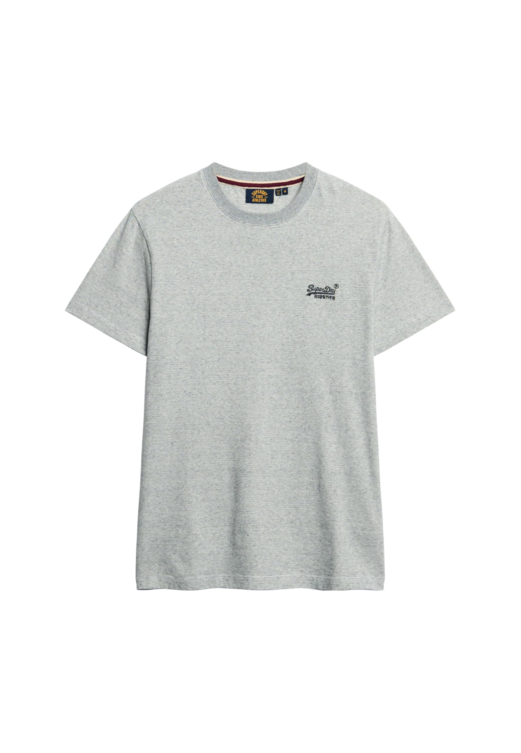 Superdry Men's Light Grey Speckled Feeder Essential Logo Emb Tee T-Shirt, Xxl