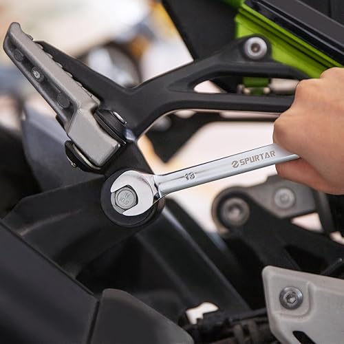 Miniatura 2 de Spurtar Juego de 22 llaves de trinquete de 14 a 34 pulgadas y 0.236-0.709 in, 72 dientes, acabado de espejo de acero CR-V con bolsa de transporte