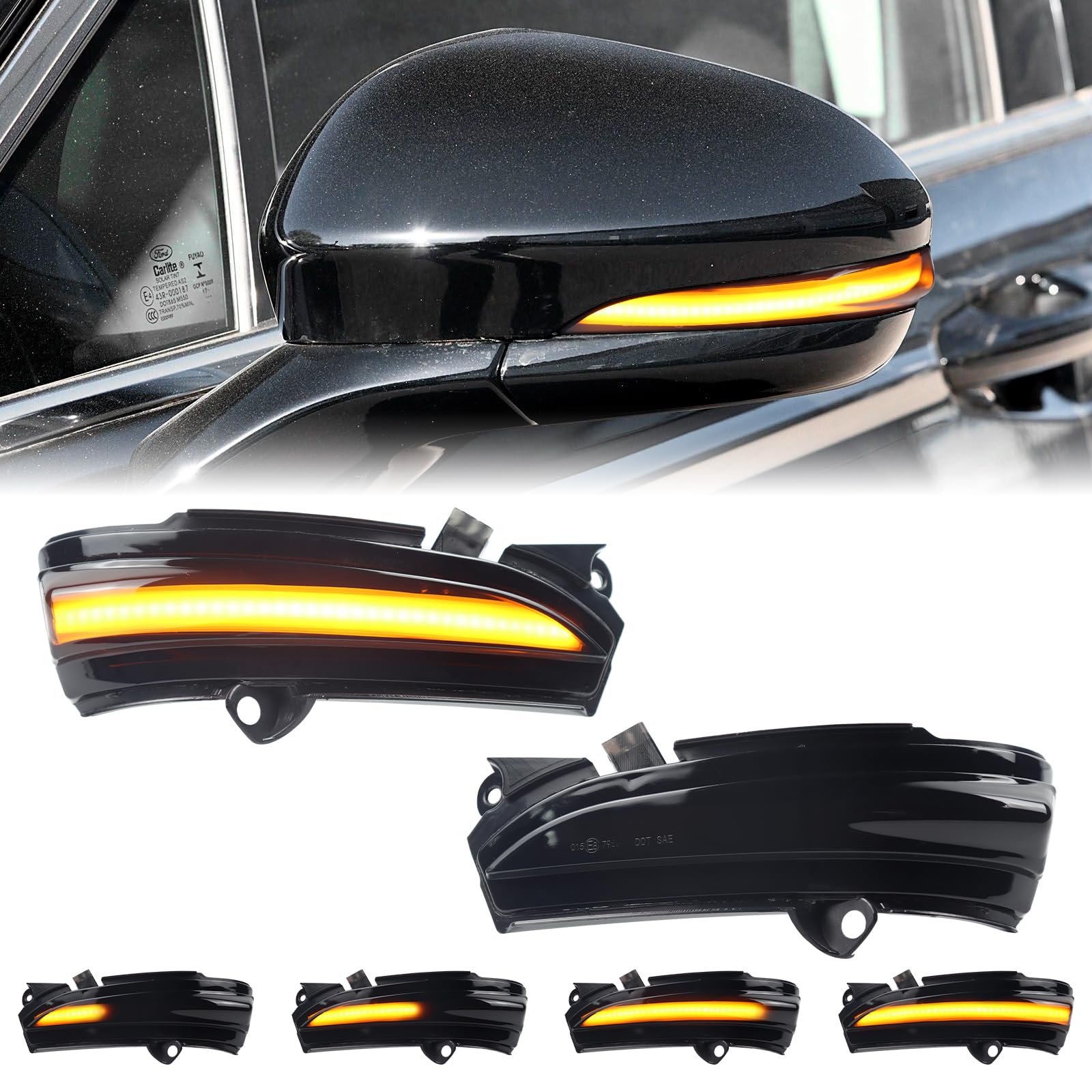 Luces intermitentes LED dinámicas para FORD MONDEO MK5 2014 2015 2016 2017 2018 2019 MK V 5, marcador lateral cromático secuencial luz del espejo intermitente reemplazo