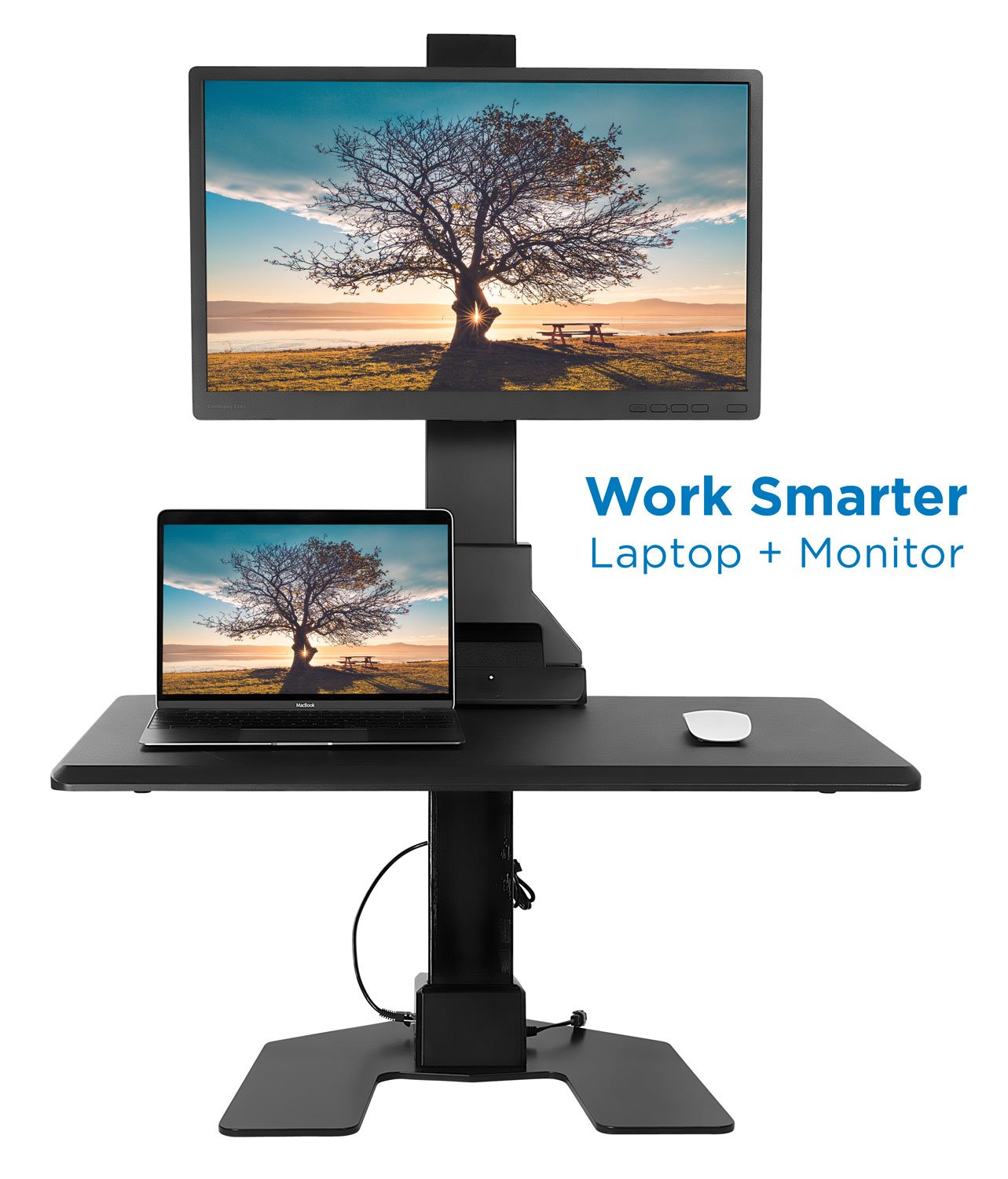 MountIt! Electric Standing Desk Converter, Motorized Tabletop Sit