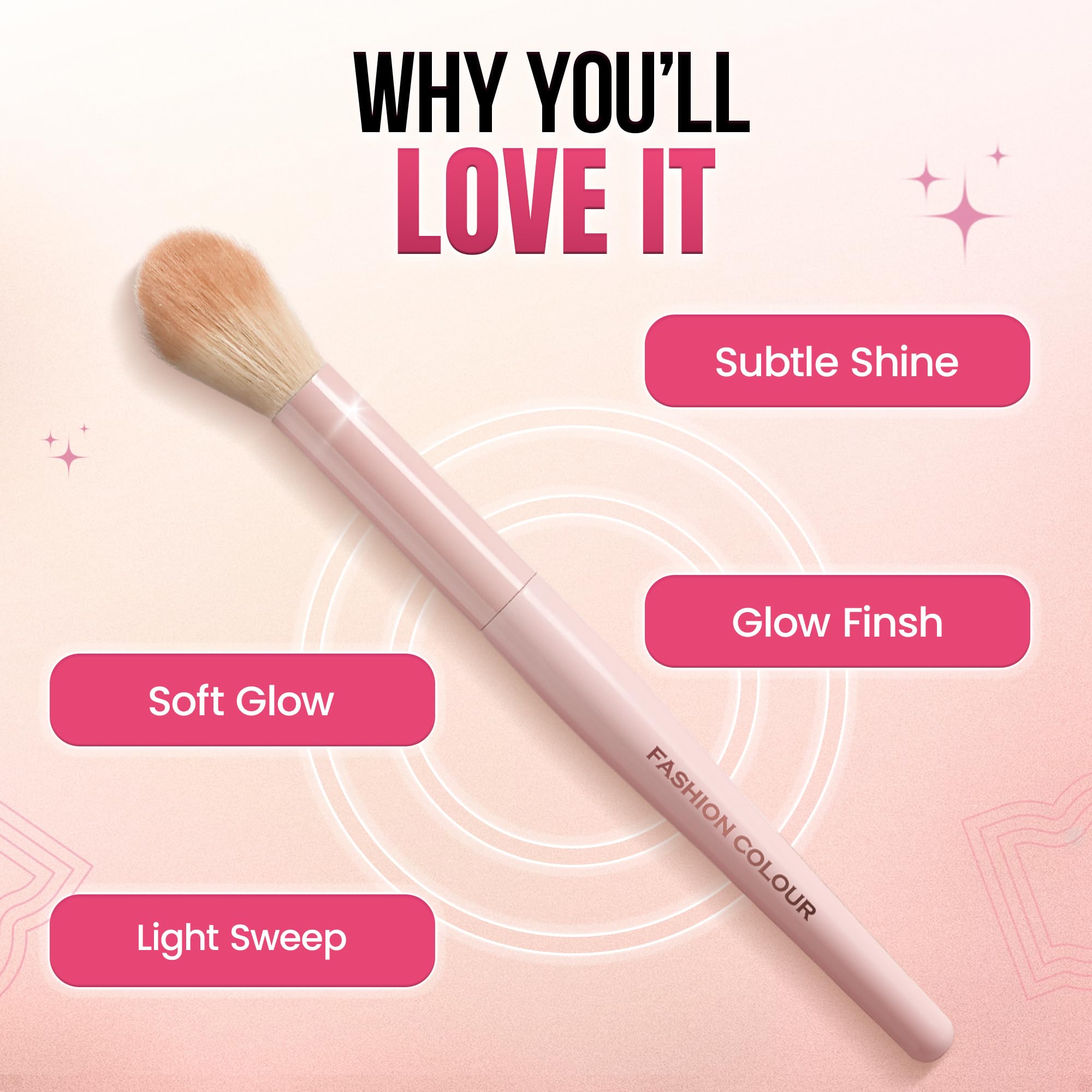 Fashion Colour Highlight Makeup Brush – Precision Highlighter Brush for Powder & Glow Makeup – Soft Tapered Fan Style Brush for Cheekbones, Nose & Brow Highlight – Professional Cosmetic Beauty Tool 2