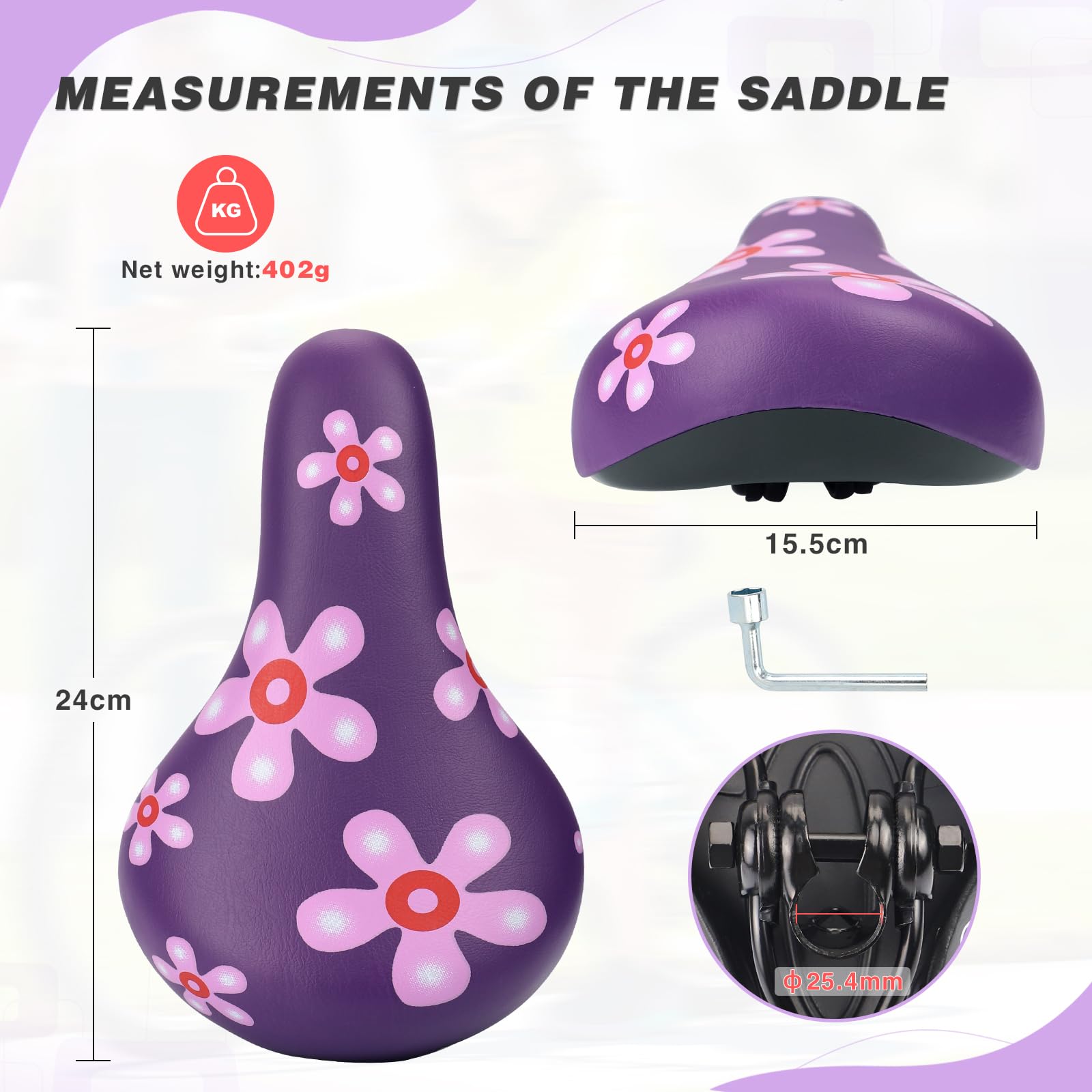 Selle De Vélo Enfant Extra Douce Et Imperméable - Rembourrage Antidérapant, Double Amortissement - Pour Vélos 12 à 20 Pouces - 10