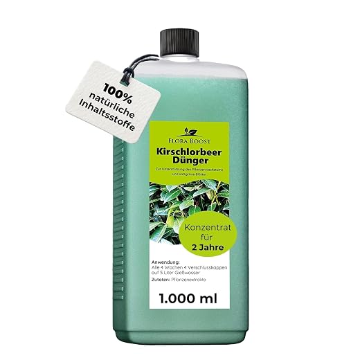 Flora Boost Kirschlorbeerdünger flüssig - Flüssigdünger - Dünger für Kirschlorbeer Pflanzen und Hecken 200 Liter Gießwasser (1000 ml)