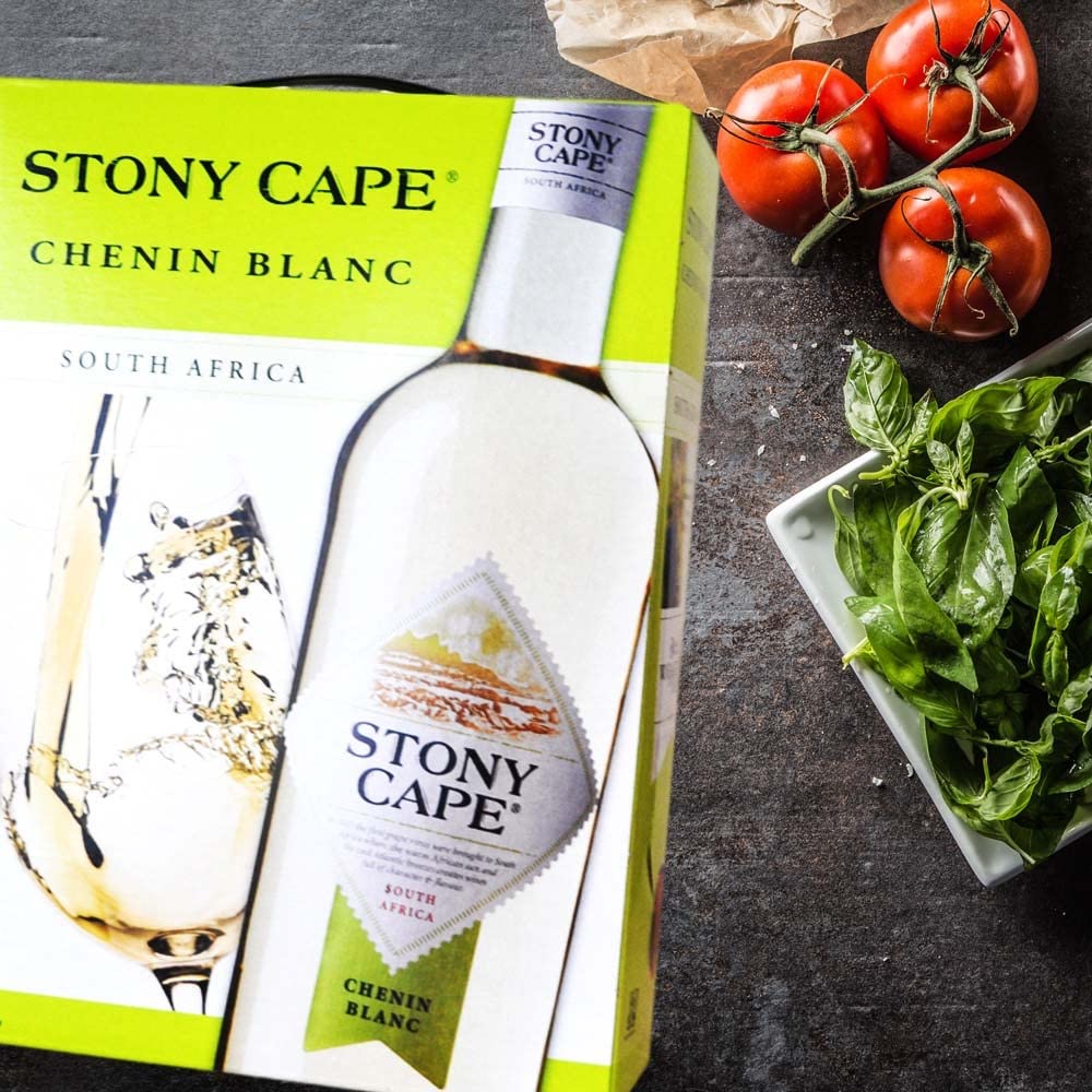 Stony Cape Chenin Blanc, trocken, Bag-in-Box, trocken, sortenreines Weinpaket + VINOX Winecards (4x3,0l)