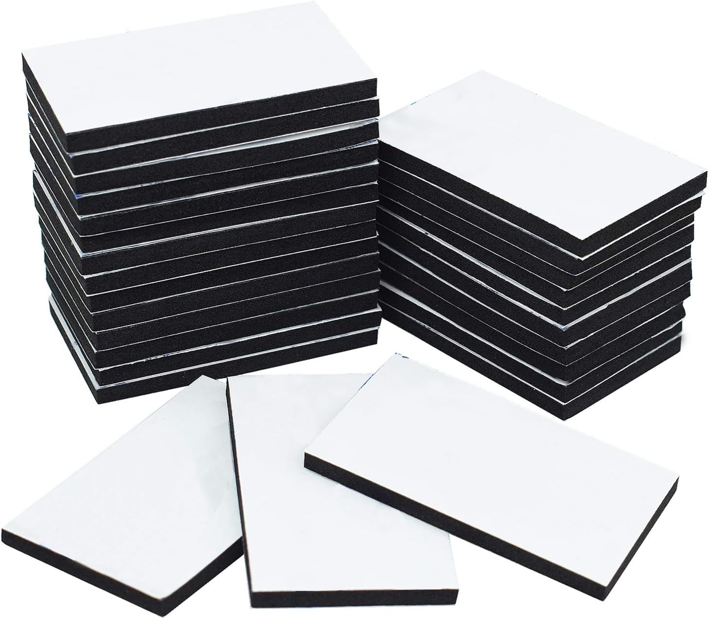 Double Sided Sticky Foam Pads Adhesive Tape, 40 Pieces Black Foam Tape Strong Pad Mounting Adhesive, 50x30mm