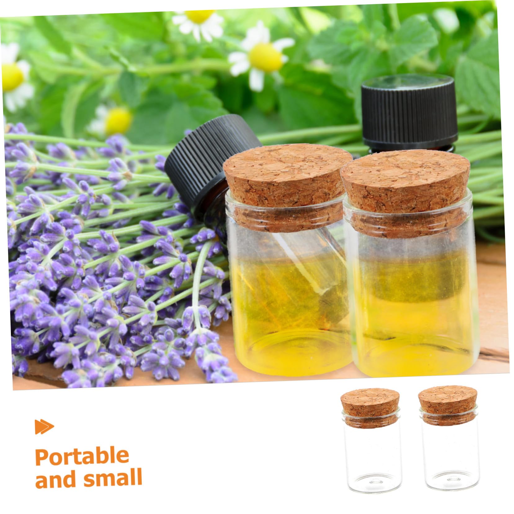 Mini Bottiglie di Vetro con Tappo di Sughero 15 Ml, Contenitori Trasparenti Ermetici in Vetro Borosilicato, per Decorazioni Matrimoni, Fai da Te, Bomboniere e Conservazione, Set da 48 Pezzi