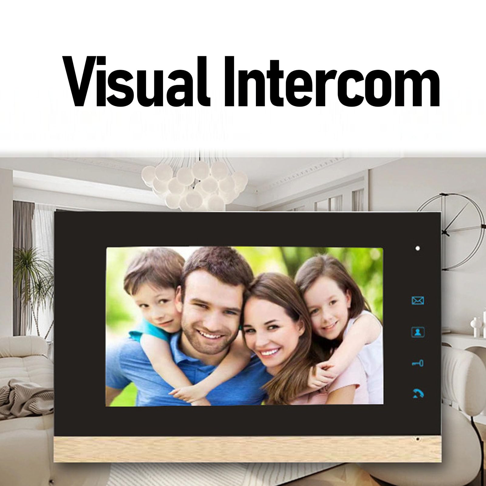 di Videocitofono, Monitor da 7 Pollici Videocitofono con Telecamera, Citofono Bidirezionale per Interni Ed Esterni per Villa, Ufficio Domestico, 1 Telecamera 2 Schermi (SILVER)