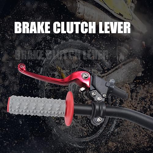 Miniatura 3 de lhrlaoliu Palancas universales de freno de embrague de 78 pulgadas de 0.866 in para CRF70 CRF110 XR 50 XR 70 XR 110 ATV Pit Dirt Bike (rojo)