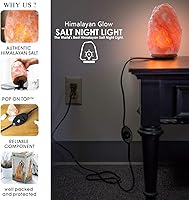 Vista 6 de Himalayan Glow 1004 Lámpara de sal natural del Himalaya tallada a mano, paquete de 2, naranja/ámbar