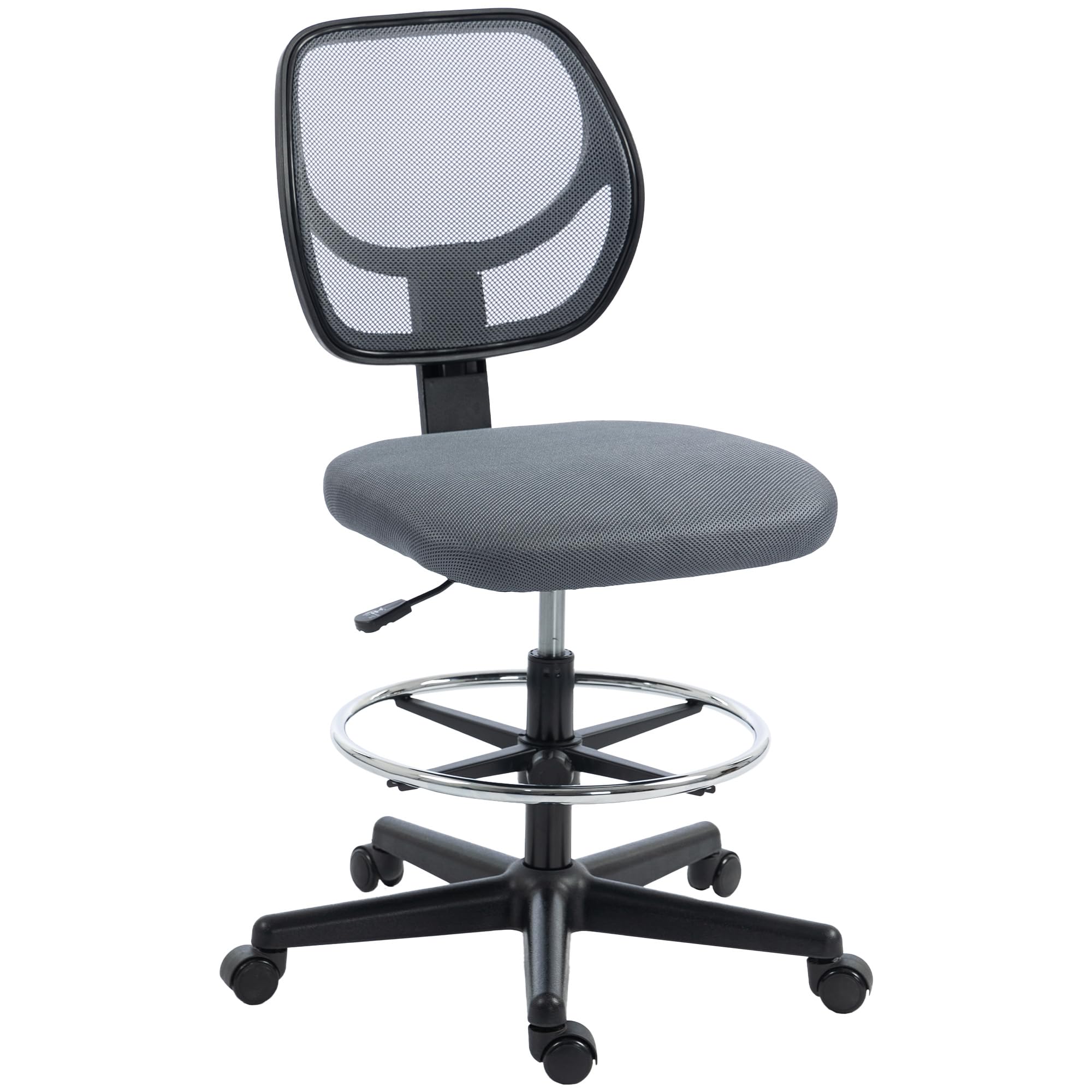 Vinsetto Chaise Bureau Ergonomique Repose-Pieds Pivotant 360° Gris Foncé