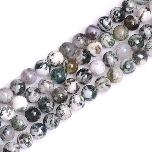 Miniatura 7 de GEM-Inside - Cuentas sueltas de piedra de lava negra natural de 0.315 in para hacer joyas, 15 pulgadas Cordierita de grado A