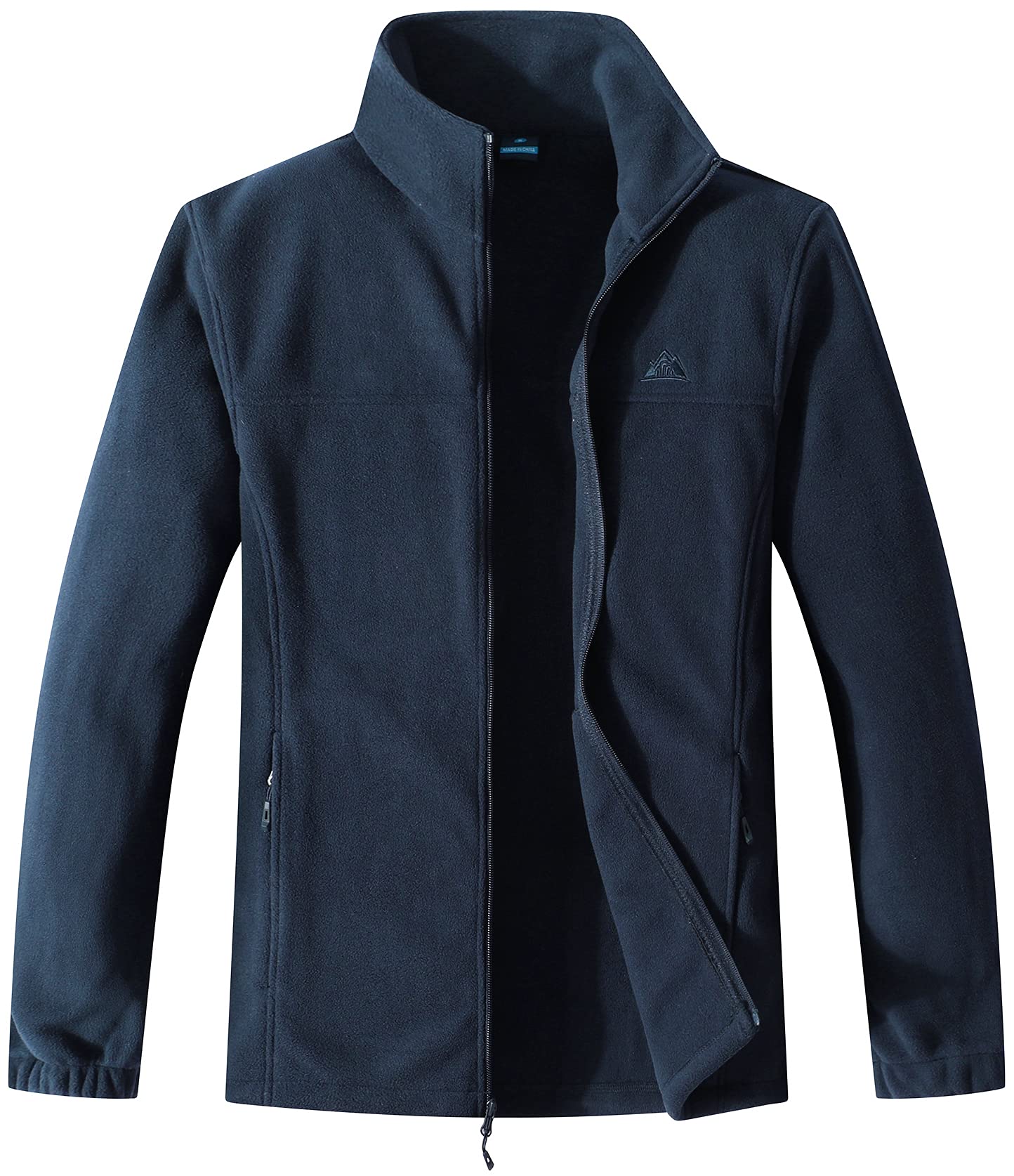 GIMECEN Men's Lightweight Full Zip Soft Polar Fleece Jacket Outdoor Recreation Coat With Zipper Pockets